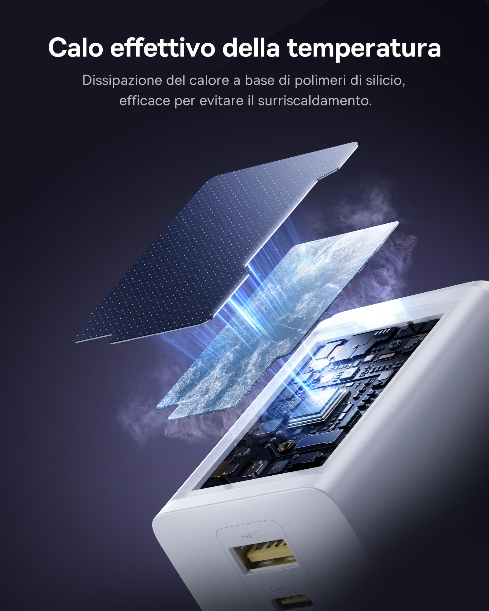 Baseus Enerfill Caricatore USB-C 100W, Alimentatore USB-C a 3 Porte, Caricatore PD con PPS, Caricatore Rapido GaN compatibile con MacBook Pro/Air, iPad, iPhone 17/16/15/14 Serie, Galaxy S25, Pixel