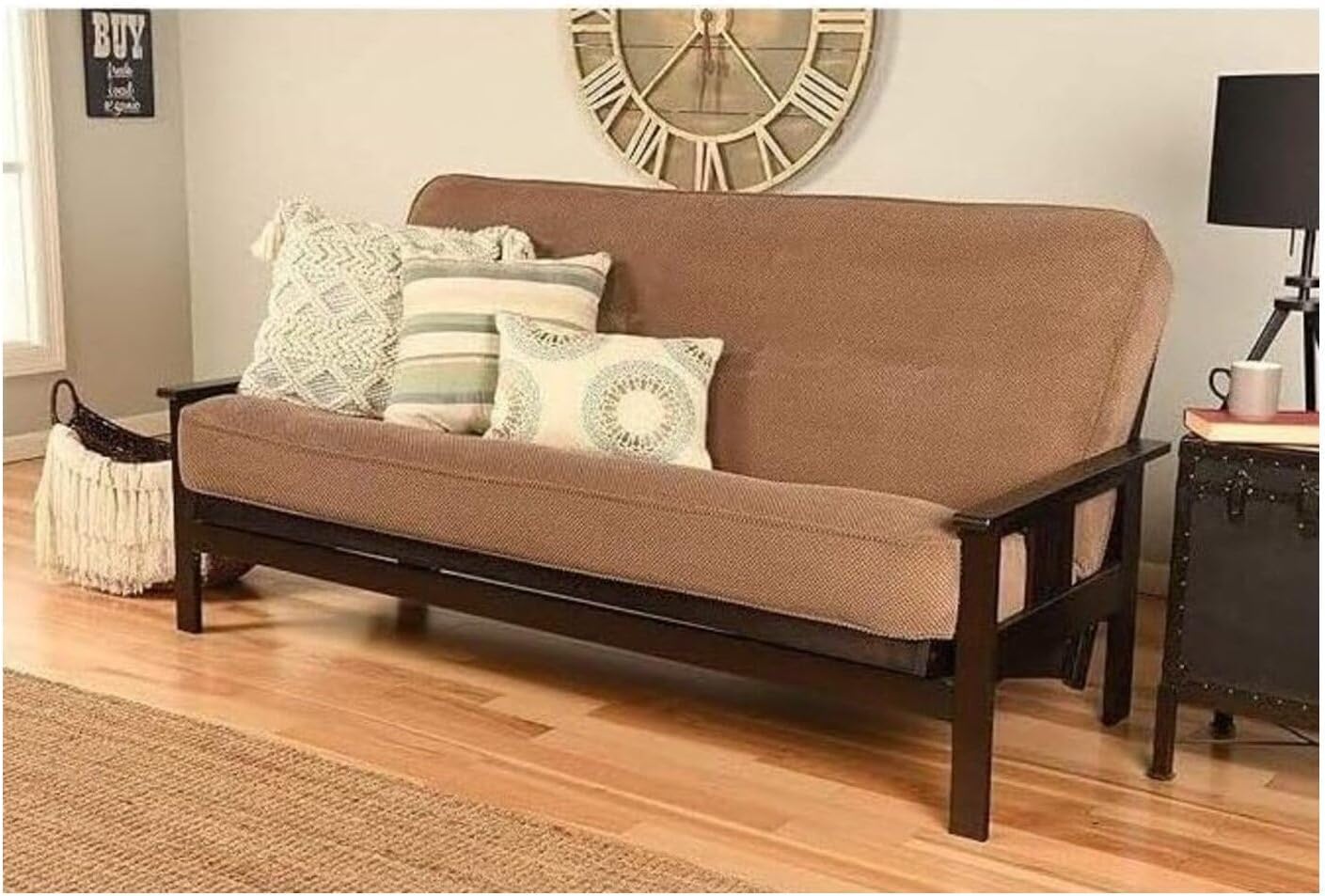 Maykoosh Wooden Futon Frame Set - Espresso Finish Convertible Sofa Bed Frame