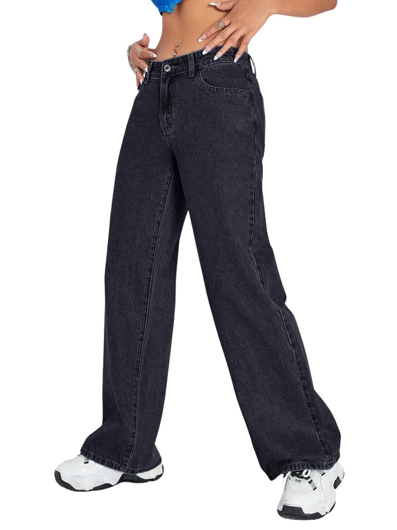 Denim Baggy Jeans for Women | Stretchable High Waist Straight Fit Jeans for Women | High Rise Stretch Denim | Loose Fit Plus Size Denim (Sizes - 24 to 44) WJ1-1205S2-$-image-24
