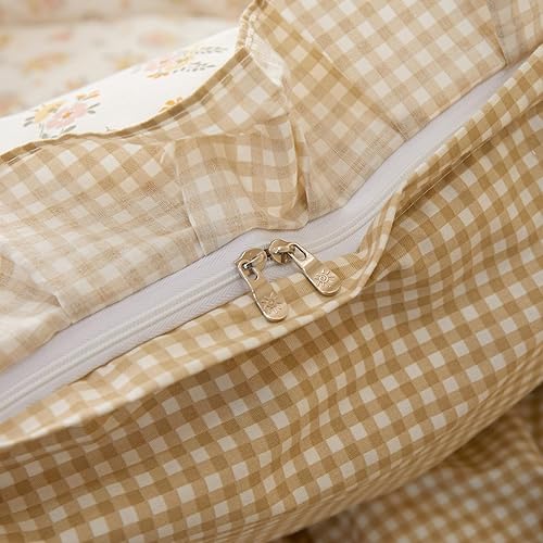 Miniatura 25 de Juego de funda de edredón floral tamaño individual, de algodón suave, 3 piezas, transpirable, con estampado de flores, estilo Shabby Chic, para B