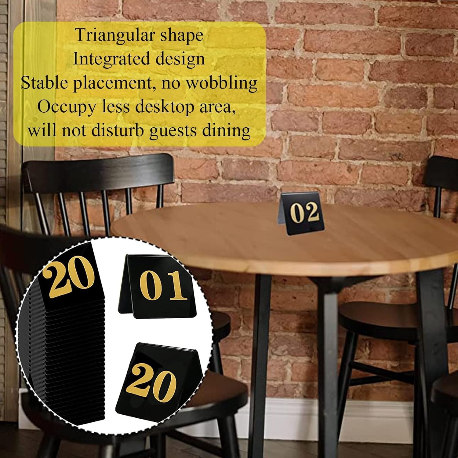 Letreros acrílicos con números de mesa del 1 al 100 para recepciones, banquetes, restaurantes, 3 x 3 pulgadas
