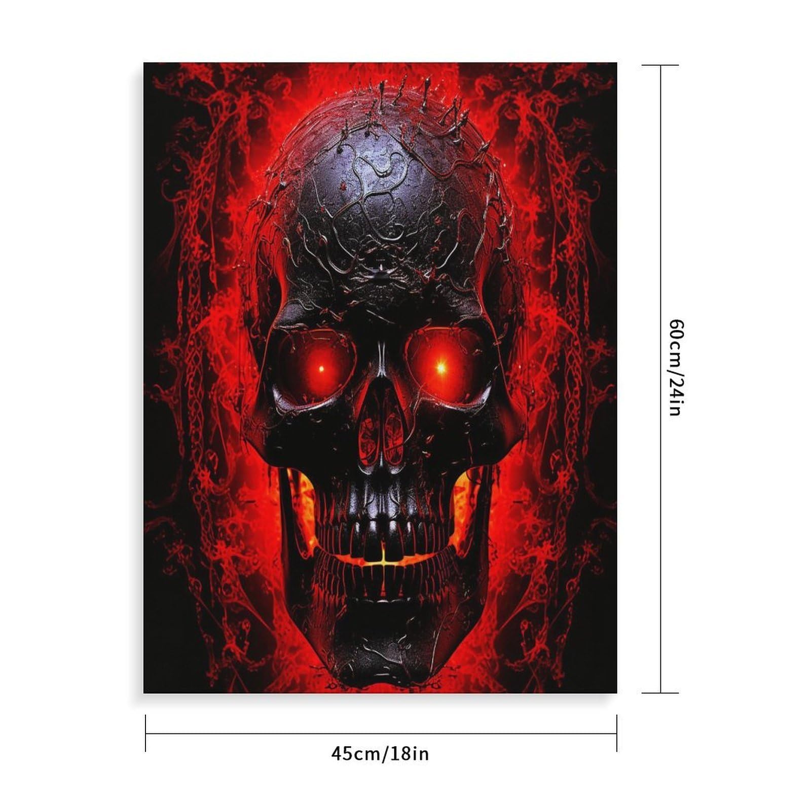 LPAGBCNU Malen-nach-Zahlen-Set mit Totenkopf-Motiv für Erwachsene, Anfänger, Erwachsene, Malen nach Zahlen, Kits auf Leinwand, DIY-Acryl-Ölfarben, Gemälde mit Pinseln für Geschenk, Heimdekoration