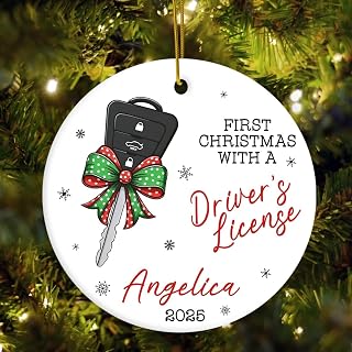 First Christmas with a Driver's License Christmas Ornaments, New Driver Ornament, First Licensed Gifts for Him Her, New Car Gift for Owner, Daughter, Son from Parents, Officially A Driver Keepsake