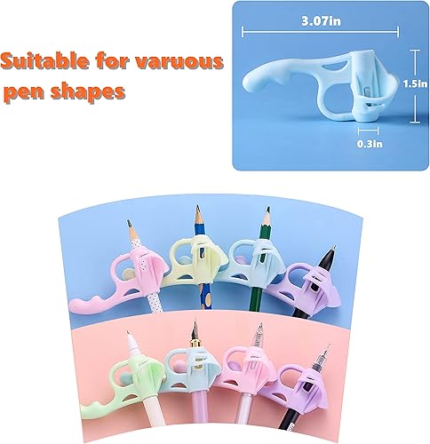 Miniatura 6 de YIYATOO 4 empuñaduras de lápiz para zurdos y diestros, suministros escolares, imprescindibles para el aula, herramienta de corrección de ayuda para