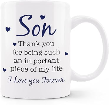 Son Gifts Coffee Mug - Mom & Dad Son Gift Ideas, 11 oz Ceramic