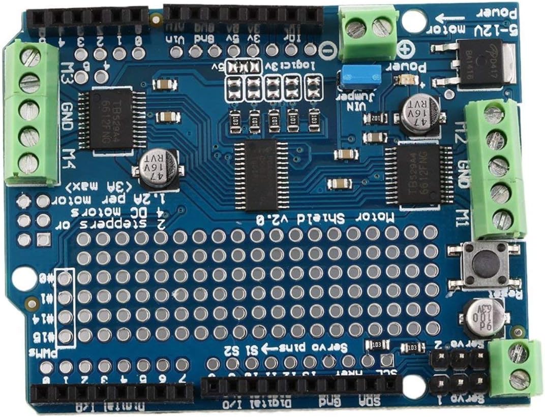 EdBerk74 Lightweight Durable Blue Motor/Stepper/Servo/Robot Shield For Arduino v2 with PWM Driver Shield 68 x 52 x 20mm
