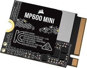 Corsair MP600 MINI 2 TB M.2 NVMe PCIe x4 Gen4 SSD – M.2 2230 – Fino a 7.000 MB/sec in Lettura Sequenziale – 3D TLC NAND ad Alta Densità – Ideale Per Steam Deck e Microsoft Surface – Nero
