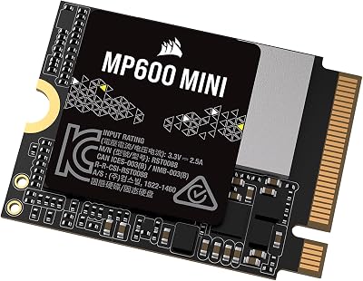 Corsair MP600 MINI 2 TB M.2 NVMe PCIe x4 Gen4 SSD – M.2 2230 – Fino a 7.000 MB/sec in Lettura Sequenziale – 3D TLC NAND ad Alta Densità – Ideale Per Steam Deck e Microsoft Surface – Nero