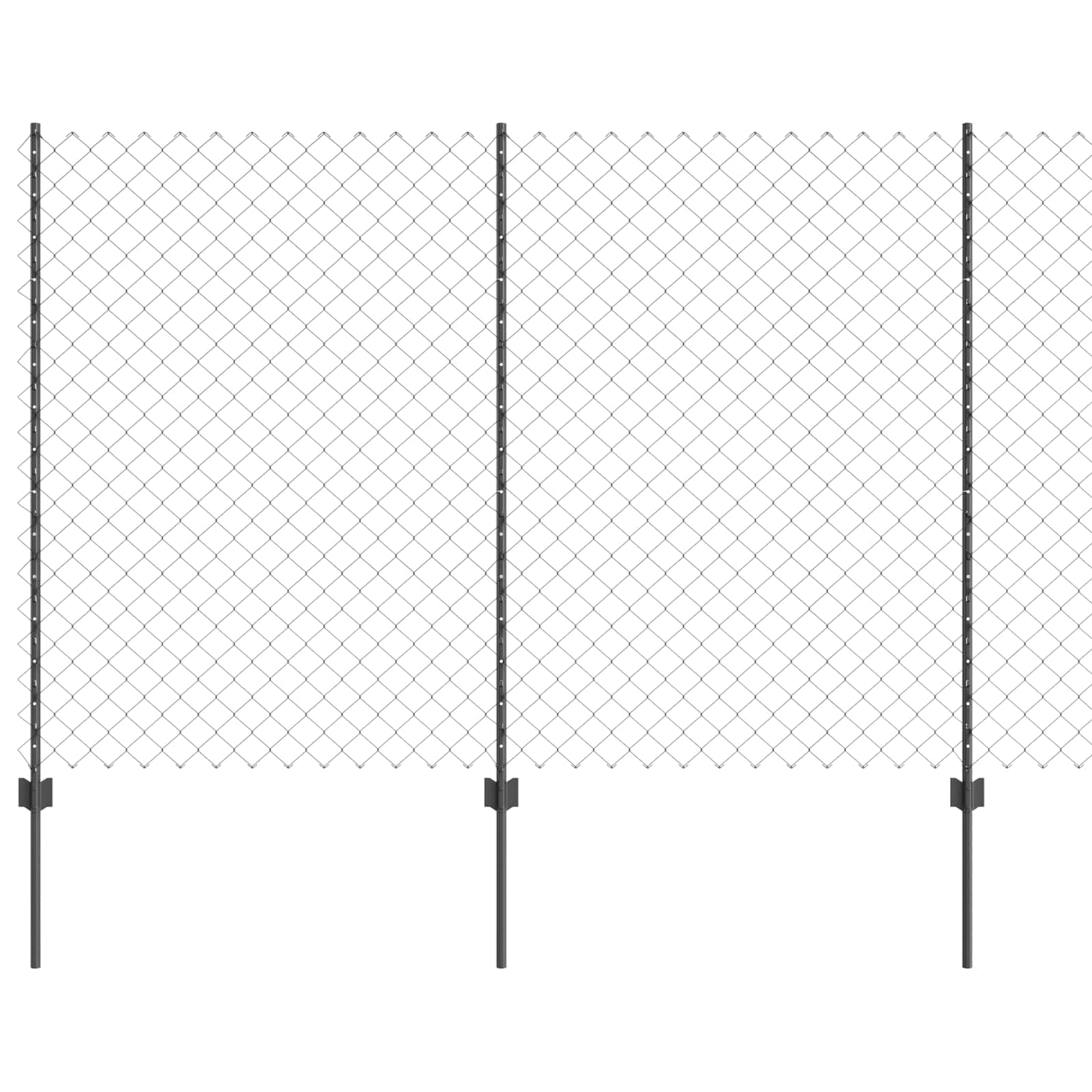Grey Steel PVC Fence with Posts 1.6 x 25 m Outdoor Garden Privacy Panel Set UV Resistant Easy Assembly for Patio Terrace Boundary