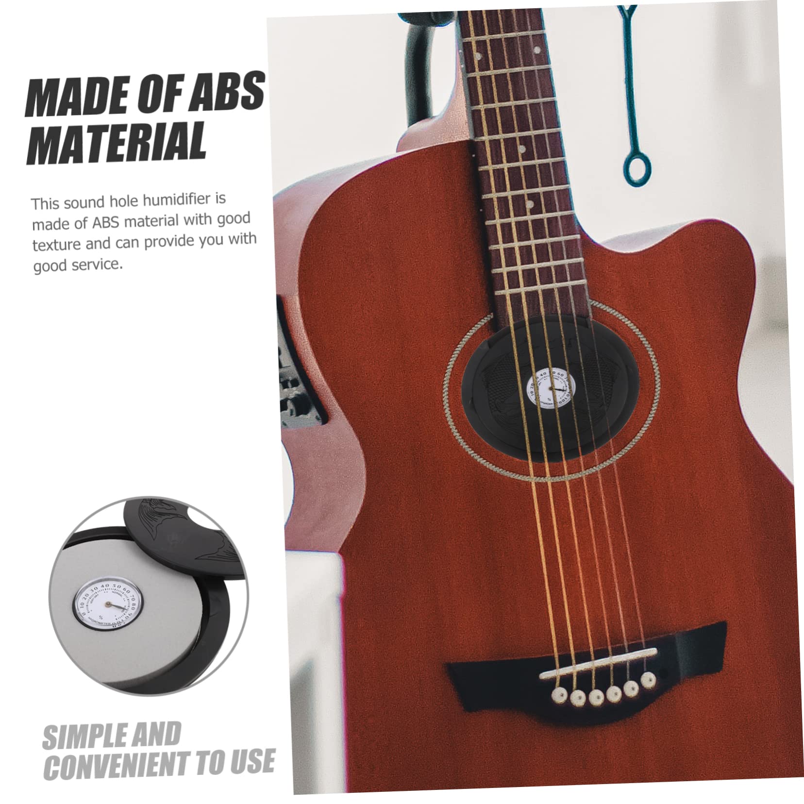 HEMOTON Kit Di Umidificazione Per Chitarra Acustica Da 2 Pezzi Per La Della Buca Della Chitarra Con Igrometro Manutenzione Per Prevenire Crepe E Deformazioni