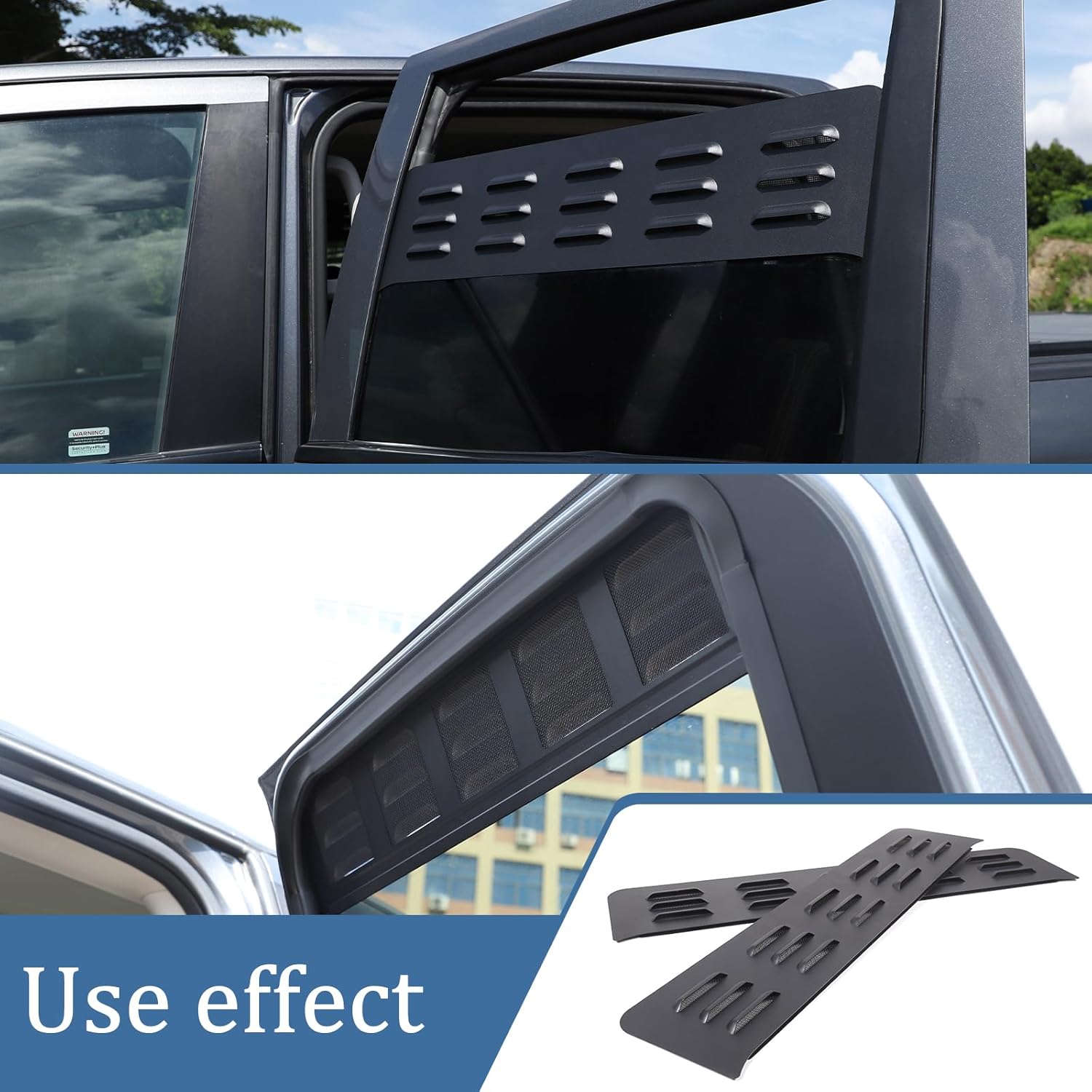 HAPPYHORSE Window Ventilation Vents Compatible with Nissan Titan 2016-2023 Automotive Rear Doors and Windows Vent Screens, Safety Windows Vent Blinds Accessories