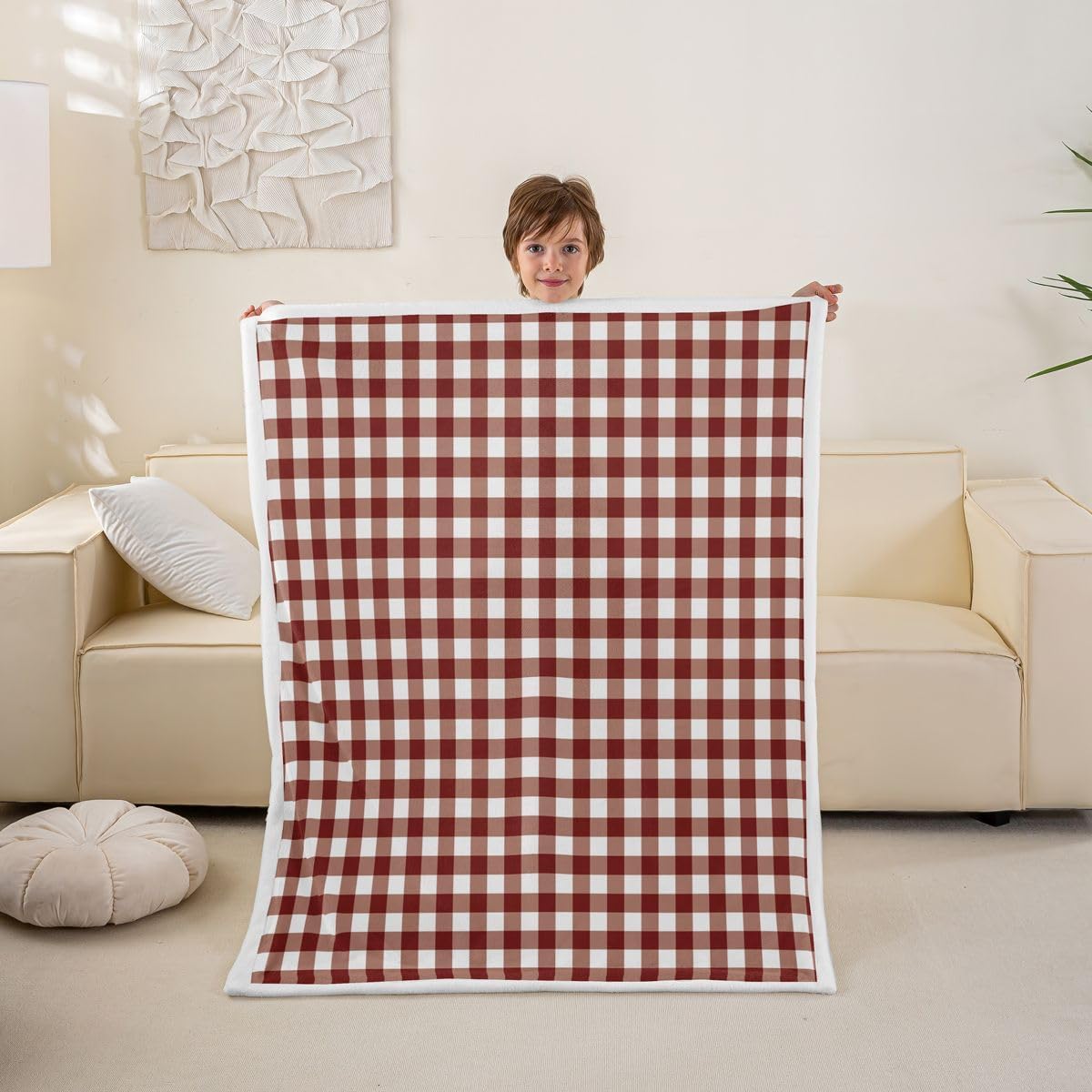Castle Fairy Lattice Patchwork Kid Throw Blanket Queen Size(90x90 Inches)