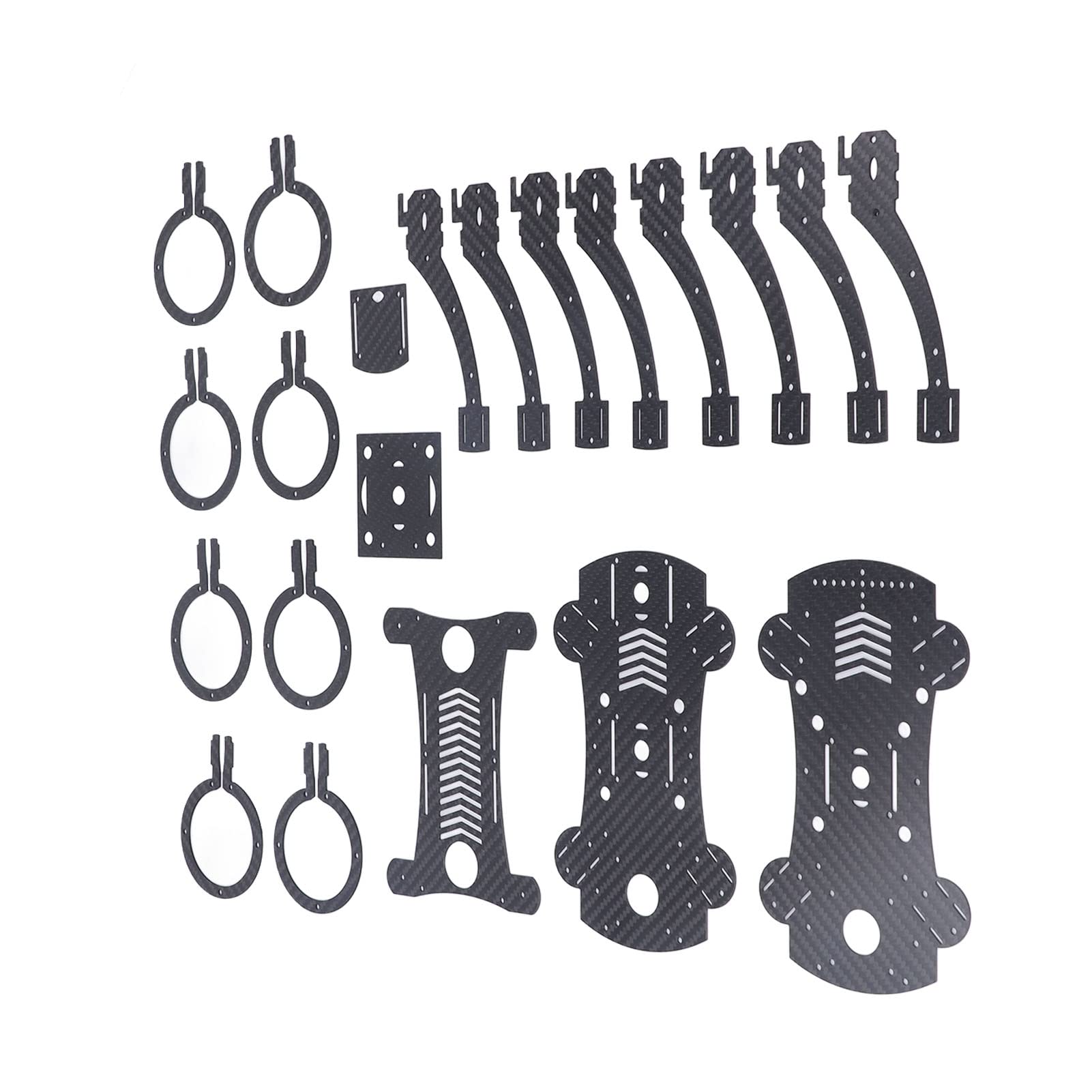 Quadcopter-Rahmen-Kit, F450 Kohlefaser Leichtes Gewicht Hohe Festigkeit und Schlagzähigkeit DIY-Installation Drone Frame Kit 4 Kupfersäulen Racing-Drohnenrahmen für 50mm Ducted Fan