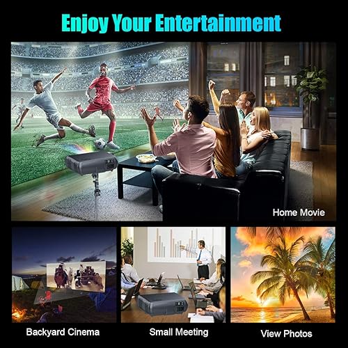 Miniatura 7 de Projector, WiMiUS 4K LED Video Projector Support 200'' Display, 4D 50 Keystone Correction, 50% Zoom Function Compatible with TV Stick, PC,