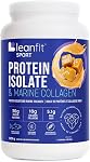 LEANFIT ISOLATED SPORT PROTEIN & MARINE COLLAGEN, natural vanilla, protein isolate from grass-fed cows and 100% hydrolyzed marine collagen powder (Type I, III), 30g protein and 10g collagen per serving, 24 servings, 838g tub