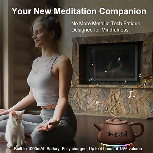 Miniatura 4 de Mini altavoz Bluetooth portátil inalámbrico, estilo lindo, altavoz de tarjeta TF, decoración de tetera, escritorio de mesa de cocina, luces