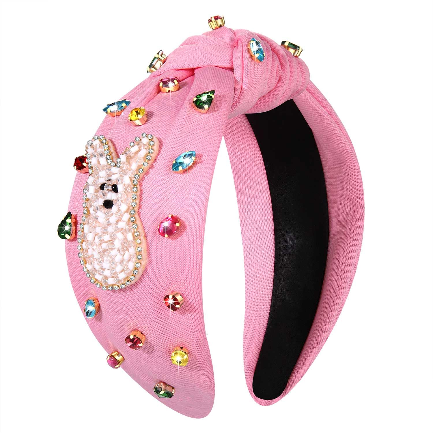 NWT Easter Bunny Headband Jeweled Crystal Embellished, MULTI DESIGNS AND COLORS Summer Crystal - Sequin Bunny Ear Headband - 1 Pack main image 4