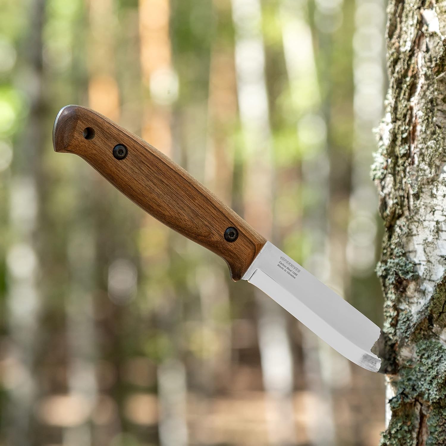 BPSKNIVES Left Hand BS2FT CSH - Full Tang Bushcraft Knife With Leather Sheath - Survival Tactical Knife - Camping Knives - Outdoor Knives - Fixed-Blade Carbon Steel Utility Knife
