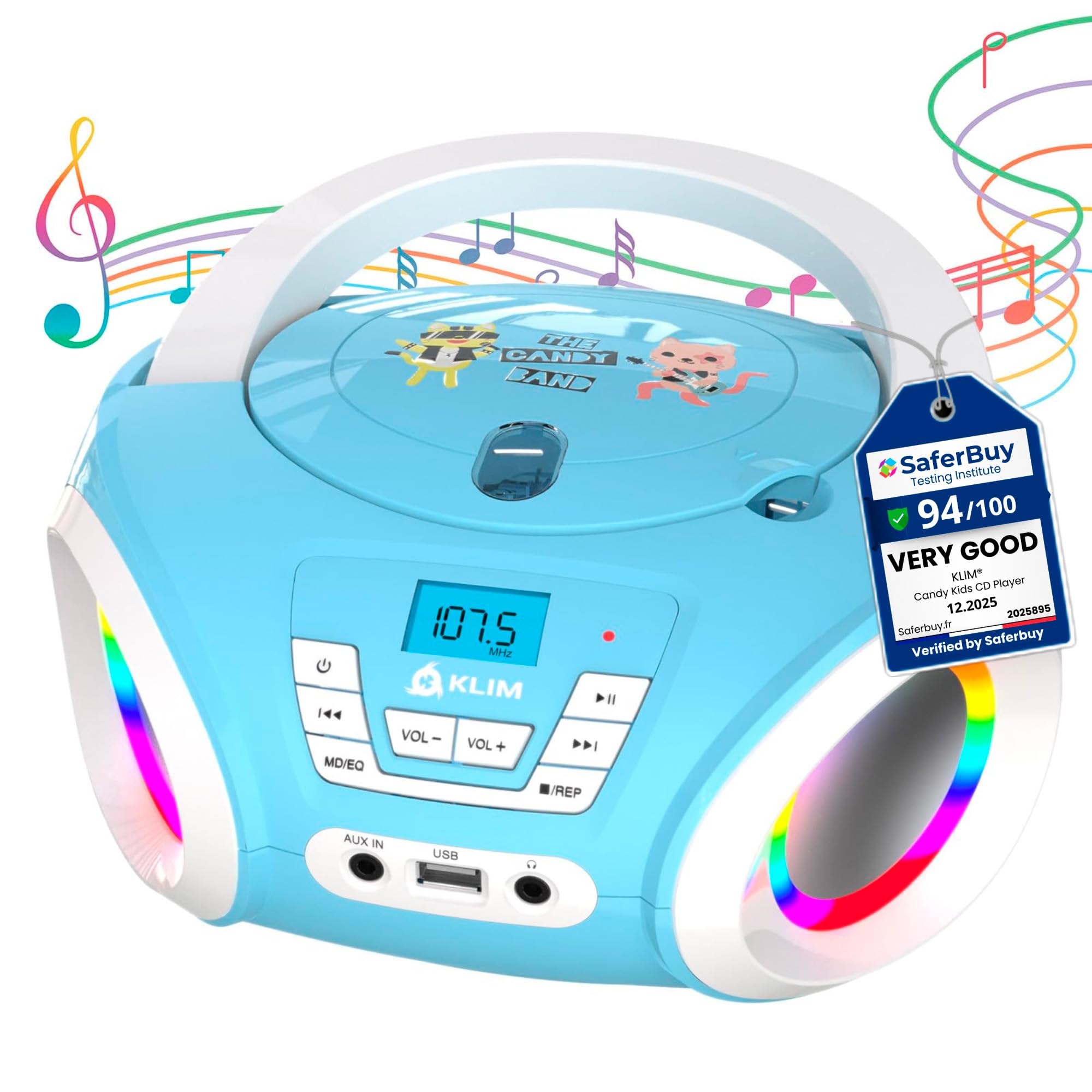 Amazon.com: KLIM Candy Kids CD Player for Children - FM Radio