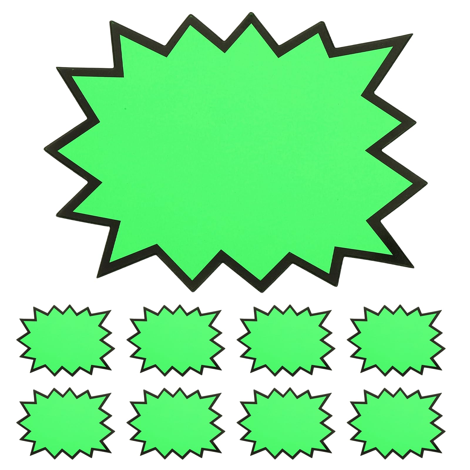PATIKIL 80Pcs Burst Labels, 7 x 5.5 Fluorescent Neon Signs Price Tags Stickers Large Sale Sticker for Retail Store Market Business Garage Sale, Green