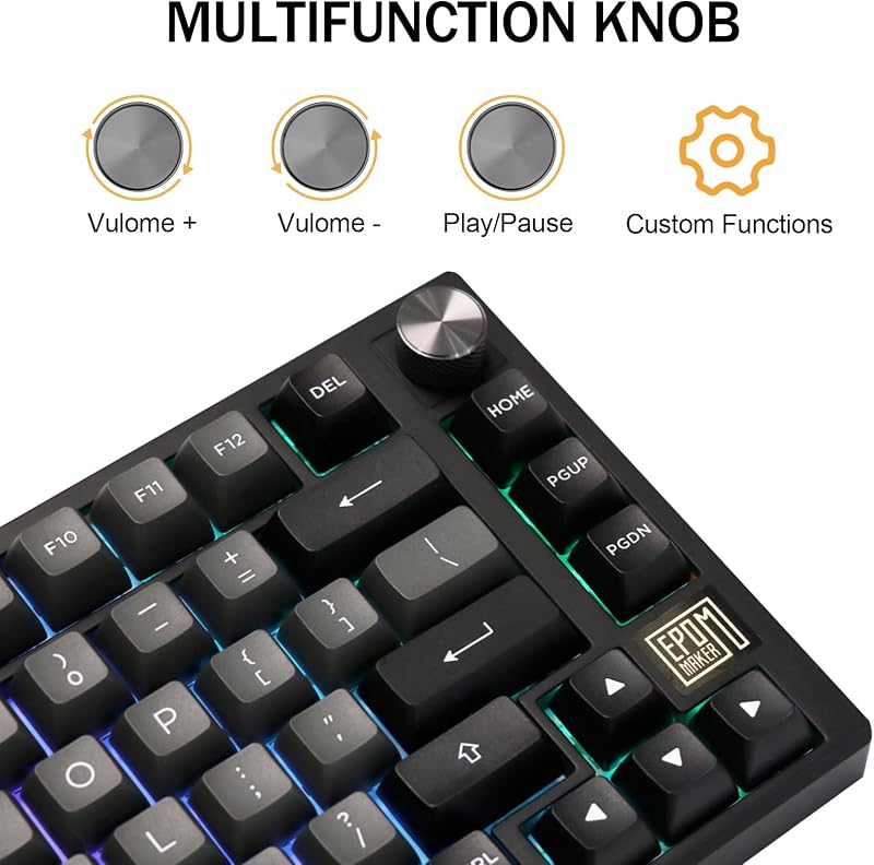 EPOMAKER TH80 SE Wireless Mechanikus Billentyűzet RGB, Hot-Swap, Gaming Gamer PC Mac
