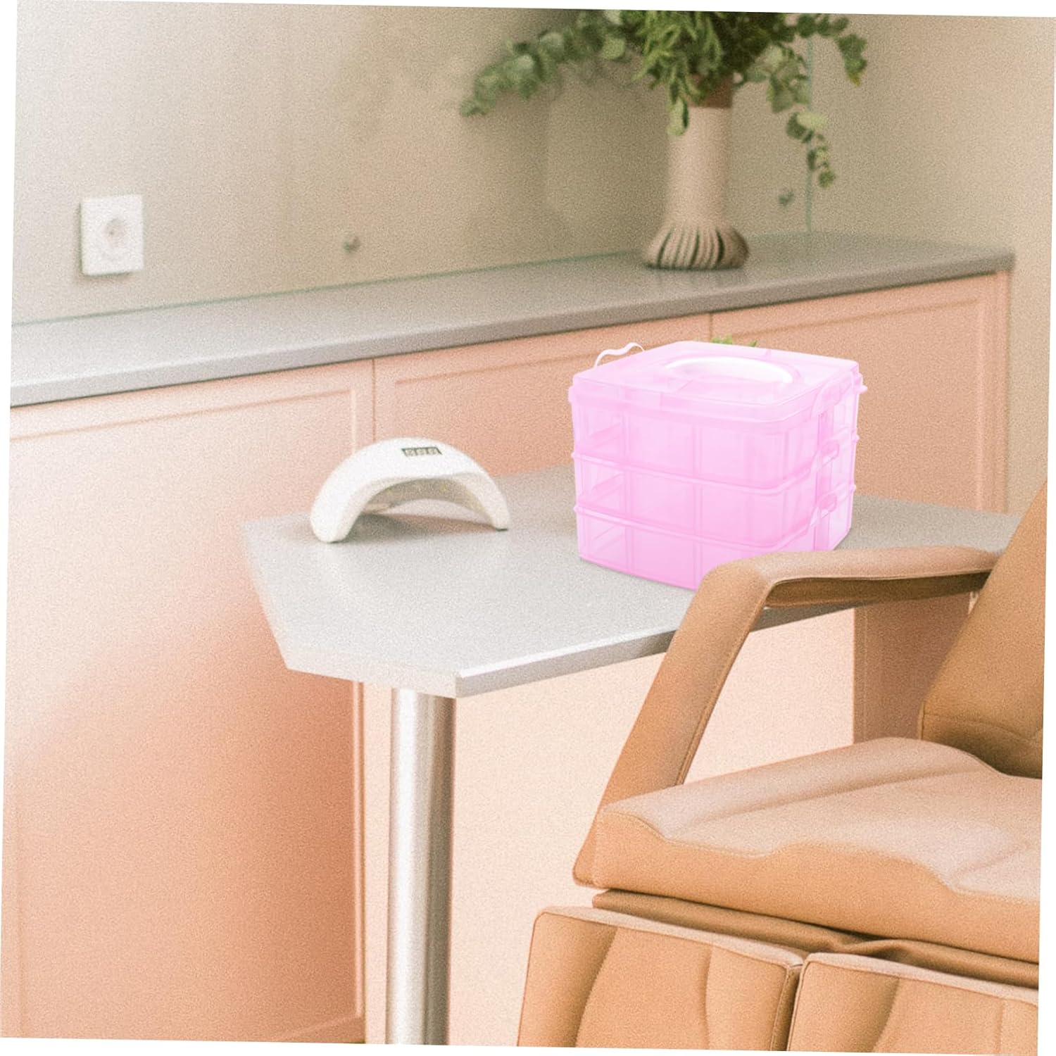 2pcs Manicure Kit Box Portable Nail Gel Storage Box Nail Supplies for Material