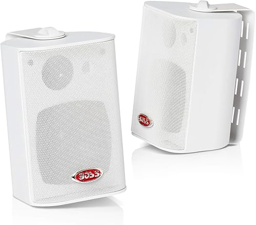 Miniatura 1 de Boss Audio MR4.3W Altavoz de sistema cerrado de 4 pulgadas, 200 W, 3 vías, color blanco