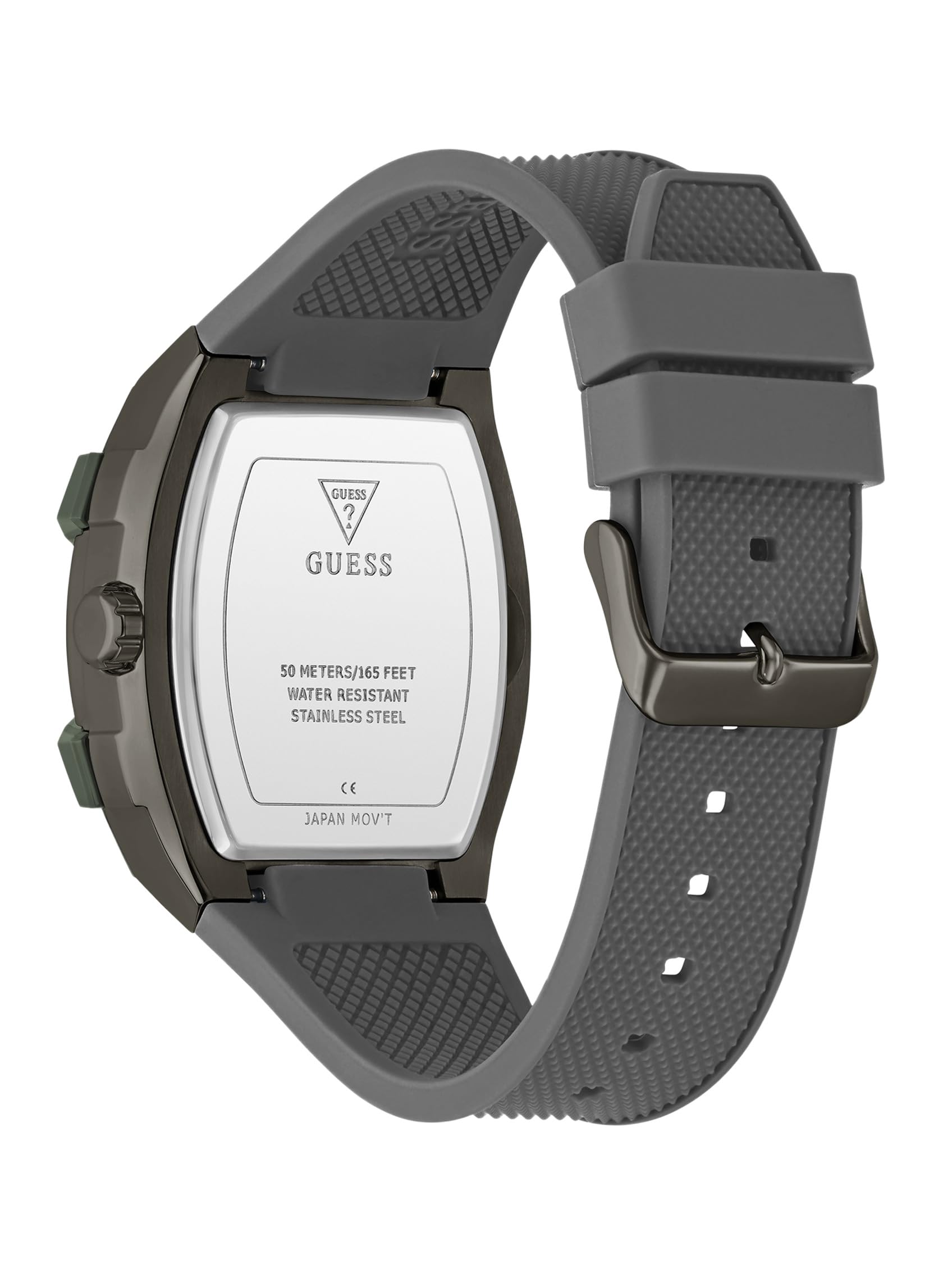 Guess Phoenix GW0956G3 - Reloj de Pulsera para Hombre, Acero Inoxidable, 44 mm, Correa de Silicona, Color Gris, 5 Bar, Esfera Gris