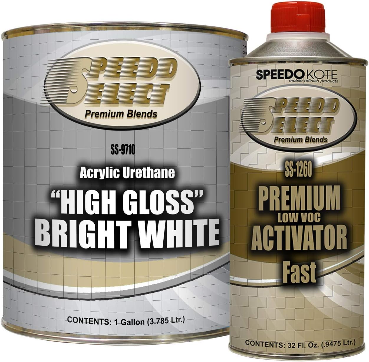 High Gloss Bright White 2K Acrylic Urethane, 4:1 Gallon Kit, SMR-9710/1260