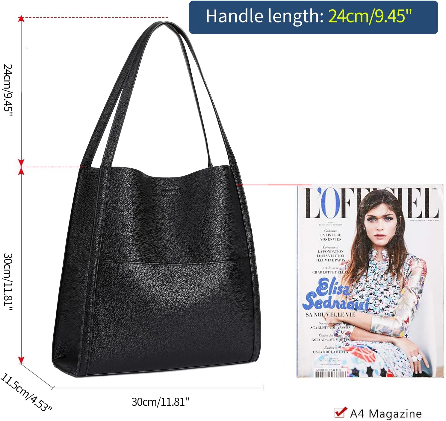 GOIACII Tote Bags for Women Soft Vegan Leather Shoulder Purse Large Capacity Hobo Handbag
