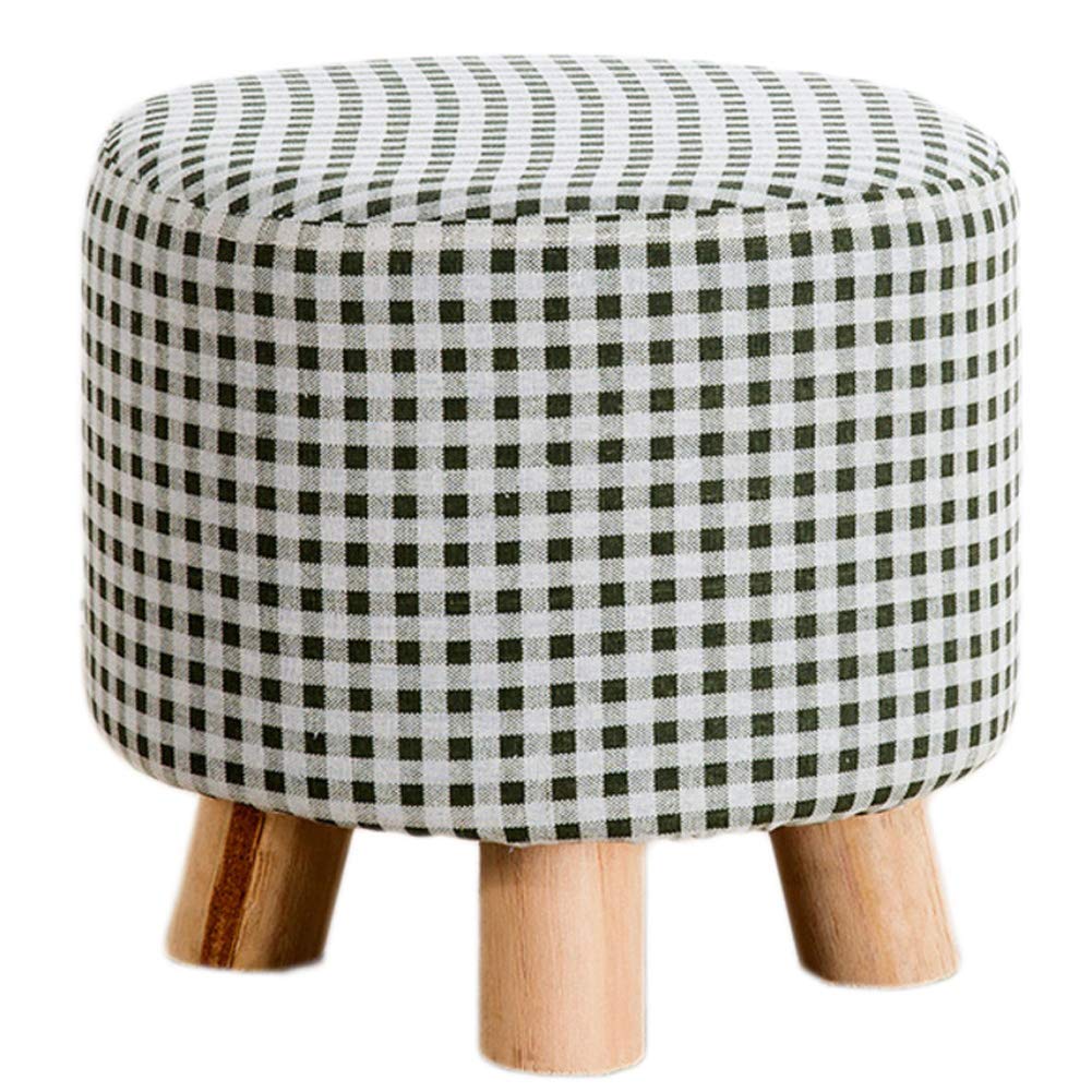 Pouf tabouret repose-pieds rembourré avec pieds en bois massif pour salon