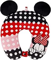 Vista 10 de FUL Disney Minnie Mouse - Almohada de cuello con capucha y orejas 3D, accesorios de viaje para avión, automóvil y oficina, cómoda y transpirable