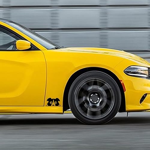 Miniatura 6 de TOMALL 2 calcomanías de vinilo de perro de 5.5 pulgadas para automóvil, impermeables, divertidas, lindas calcomanías autoadhesivas para cachorros,