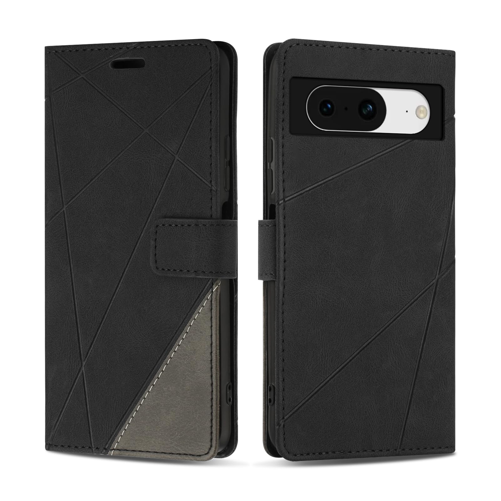 Custodia Flip In Pelle PU Per Google Pixel 8 | Portacarte E Supporto | Chiusura Magnetica | Marrone | SeNool