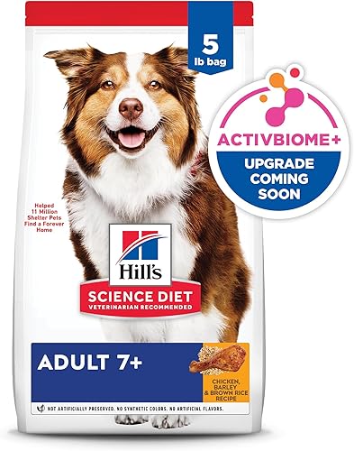Vista 19 de Hill's Science Diet Adult 7+, Senior Adult 7+ Premium Nutrition, alimento seco para perros, pollo, arroz integral y cebada, bolsa de 15 libras