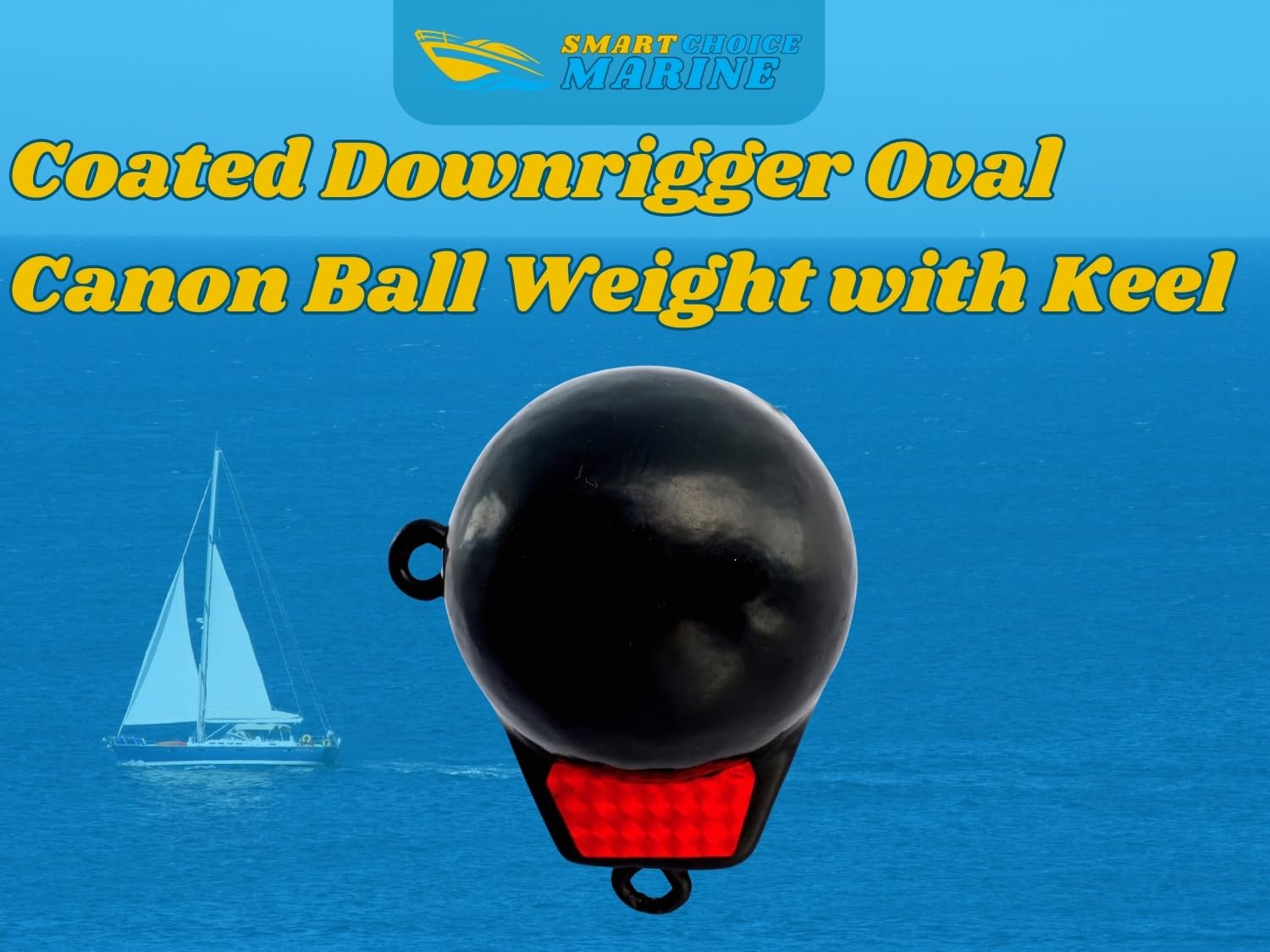 Smart Choice Marine 8 lb Coated Downrigger Canon Ball Weight with Keel