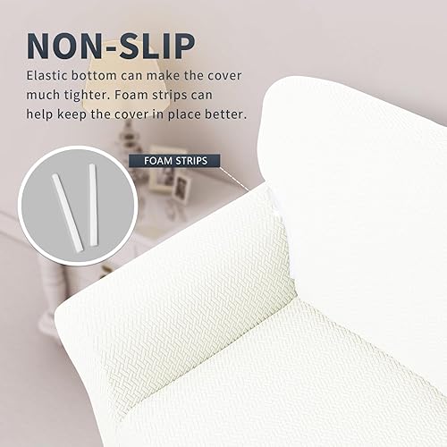 Miniatura 4 de Easy-Going Funda de sofá de jacquard elástico, suave y de 1 pieza, con espumas antideslizantes, protector de muebles lavable para niños, mascotas