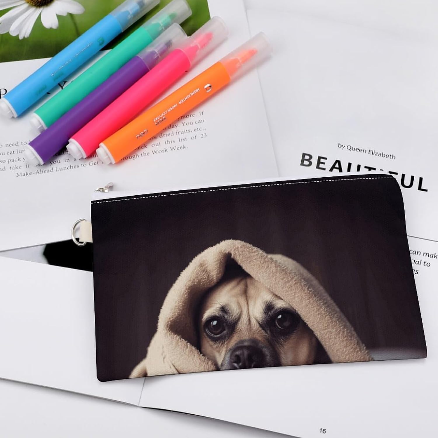 Dog in A Blanket Coin Purse Fashion Mini Change Wallet With Zipper Cute Canvas Coin Bag Small Makeup Bag Portable Change Pouch Change Holder Coin Pouch Change Bags