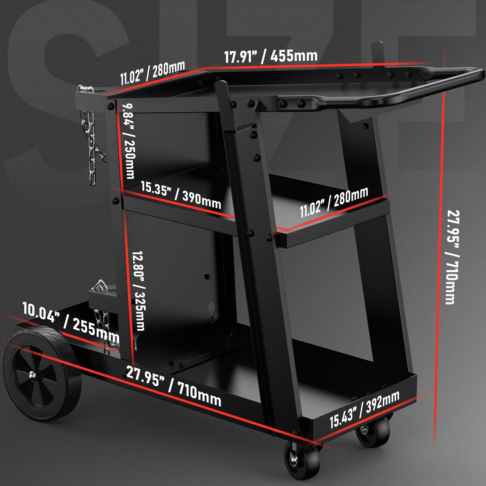 YESWELDER Welding Cart - 3 Tier Organizer -2 YESWELDER Welding Cart - 3 Tier Organizer -2
