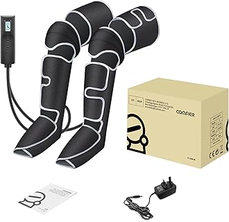 COMFIER Leg Massager Machine, Knee Massager with Heat,4D Kneading Calf Massager,Gifts for Men,Women,Leg Wraps Massage Boots for Relief,3 Heat Settings & 3 Intensities,Black