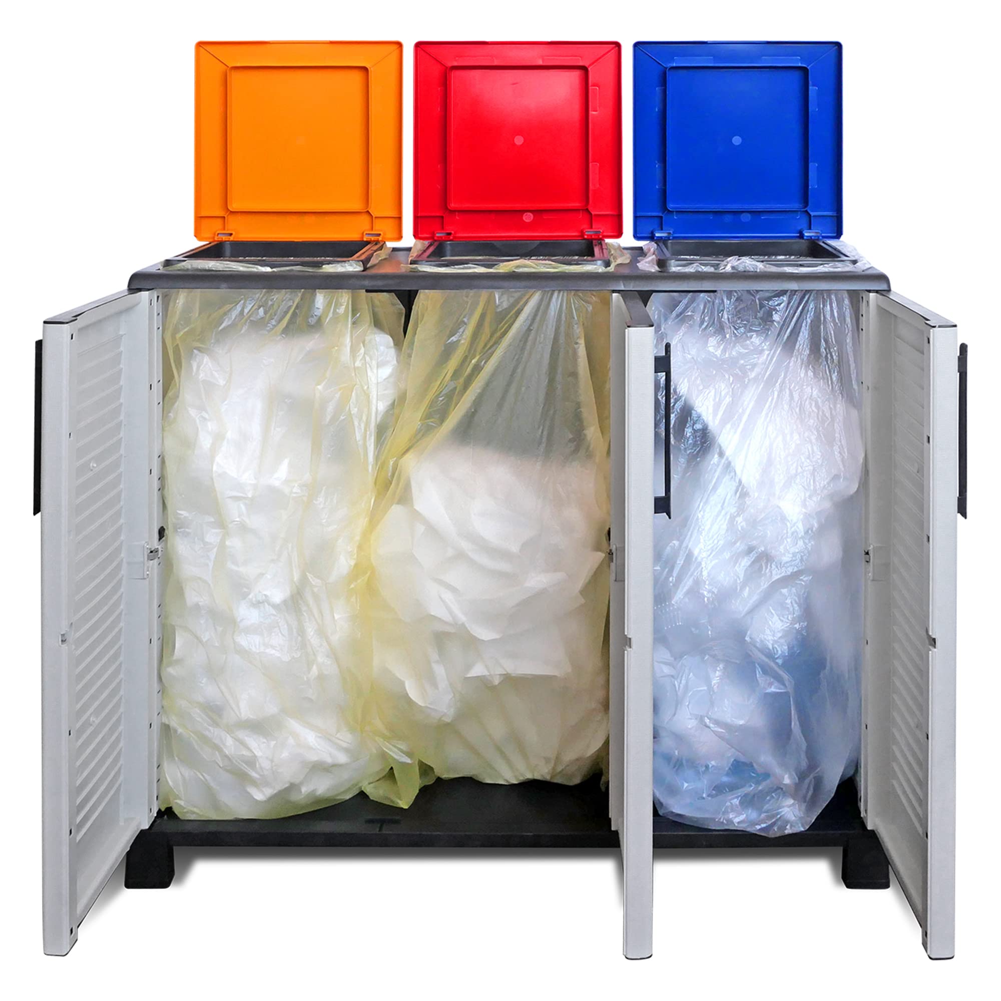 Art Plast Family Armadio a Mezza Altezza in Polipropilene della Linea Eco, Pratico per sfruttare al Massimo Lo Spazio, L 1020 x P370 x H 900 mm, Grigio, 1020 x 370 x 900