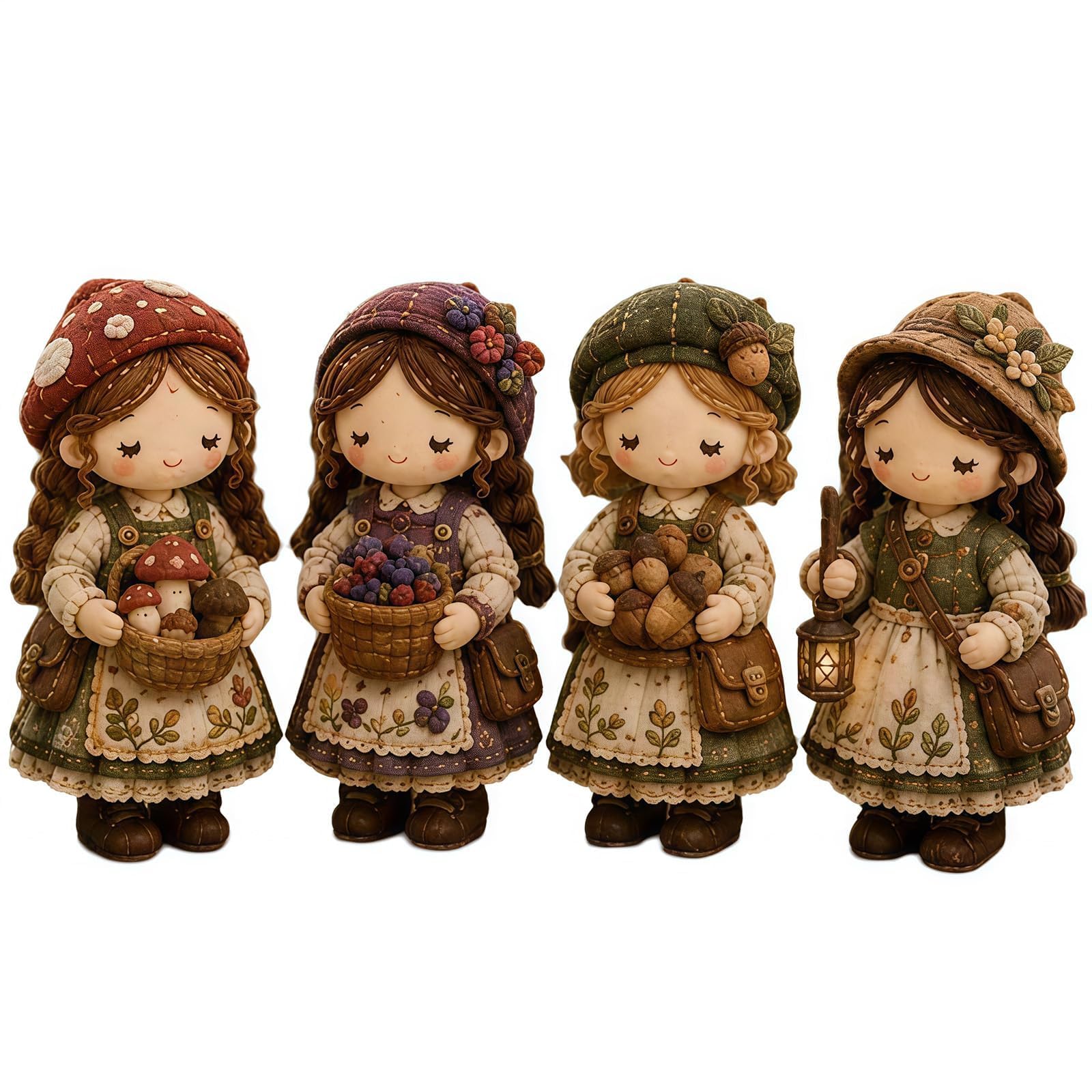 Tiny Worlds Collection – Patchwork DIY Kit Series, Patchwork Doll Sewing Craft Kit with Full Materials and Instructions, for Beginners Holiday & Birthday Gift (Woodland Folk)