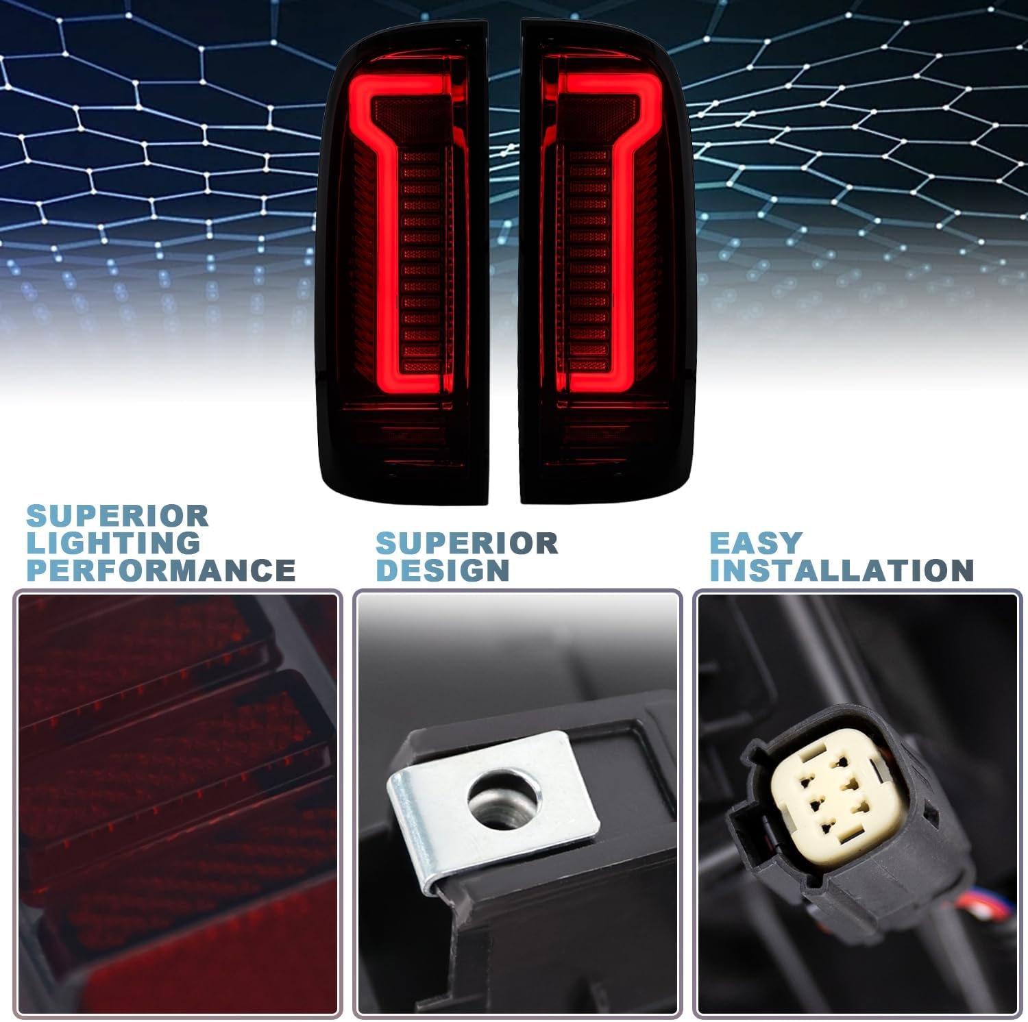 LED Tail Lights Pair Compatible with 2015-2022 Chevy Chevrolet Colorado GMC Canyon Base/WT/LT/Z71 Pickup Truck Taillights Brake Lamps Running Lights Turn Signals Back Lights Reverse Lights