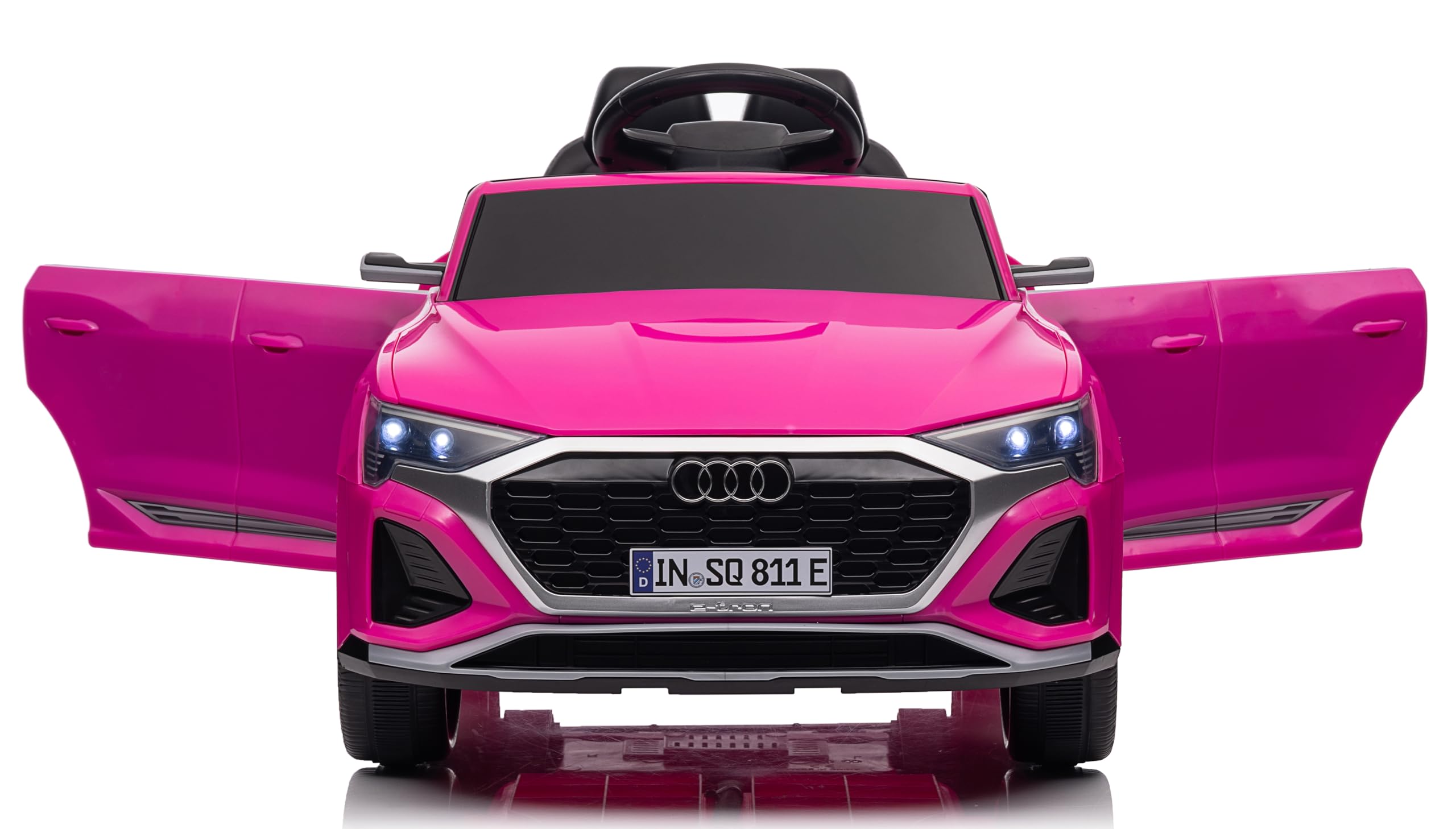 Auto Elettrica per Bambini Audi SQ8 e-tron Sportback Macchina con Licenza Ufficiale 12V Due Potenti Motori Telecomando Cintura di Sicurezza 5 Punti Porte Apribili Luci LED Musica MP3 Rosa