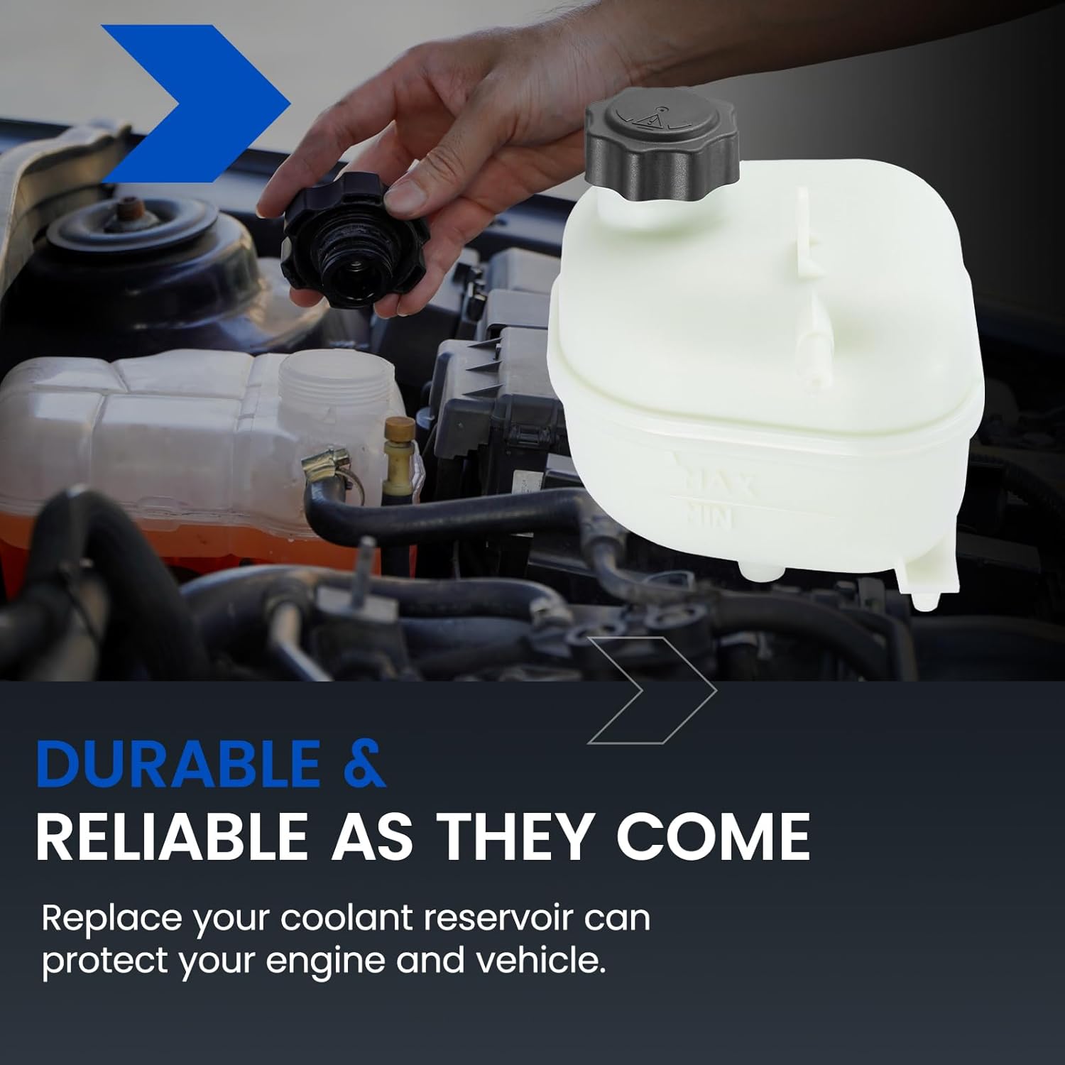 Engine Coolant Reservoir Tank 603-331 Compatible with Mini Cooper 2002-2008 L4 1.6L Replace 17137529273 17107515499 Coolant Overflow Reservoir