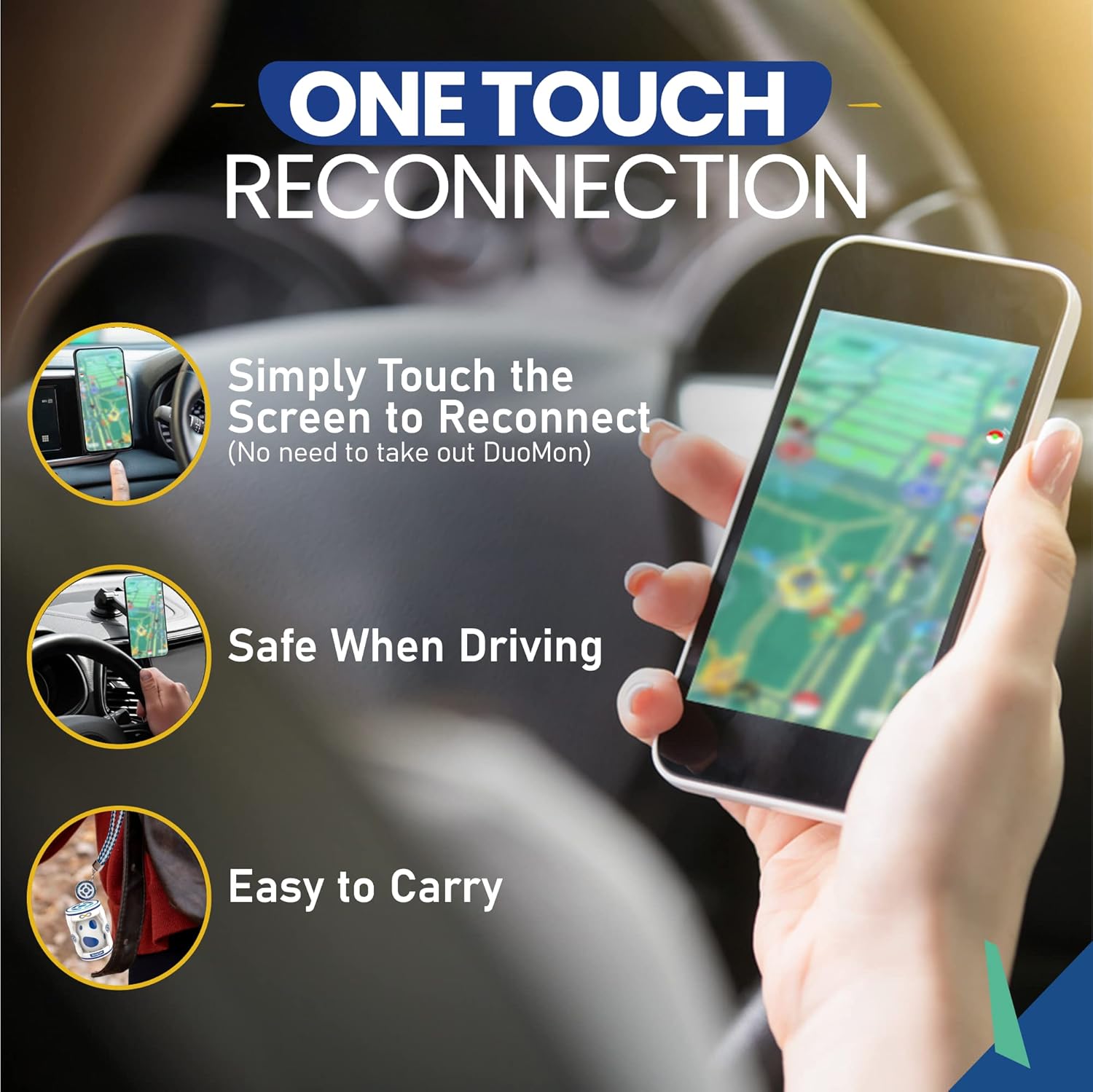 Graphic showing how to customize sound, vibration, and new monster notifications on the DuoMon Egg using color-coded settings.