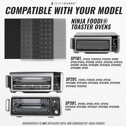 Miniatura 5 de INFRAOVENS Alfombrillas reutilizables compatibles con Ninja Foodi SP101 SP201 SP301 SP351, revestimientos para horno tostador, accesorios para horno