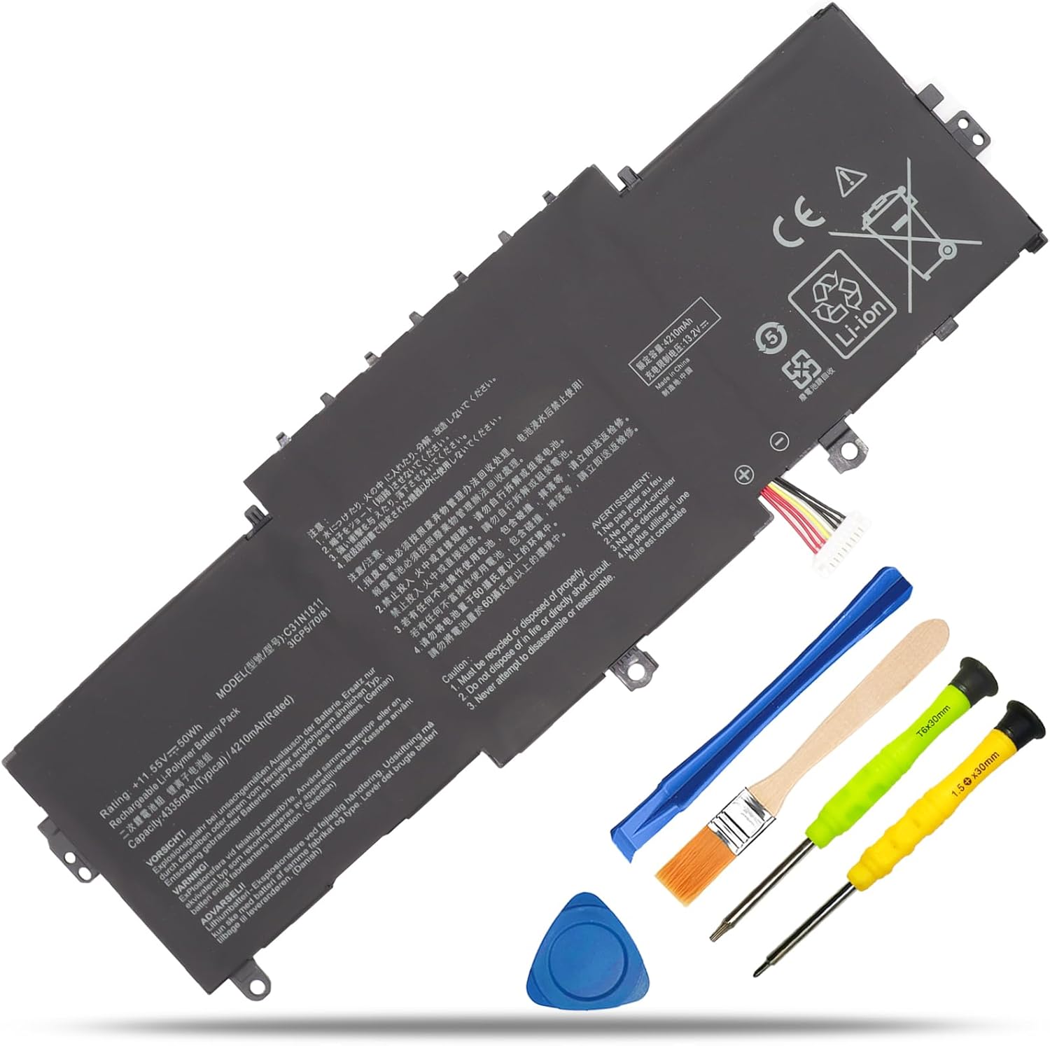 C31N1811 Laptop Battery Replacement for ASUS Deluxe13 Deluxe14 U4300 U4300F U4300FA U4300FN ZenBook 14 UX433 UX433F UX433FA UX433FN UX433FA-A6018T Series 0B200-03080000 11.55V 50Wh 4335mAh