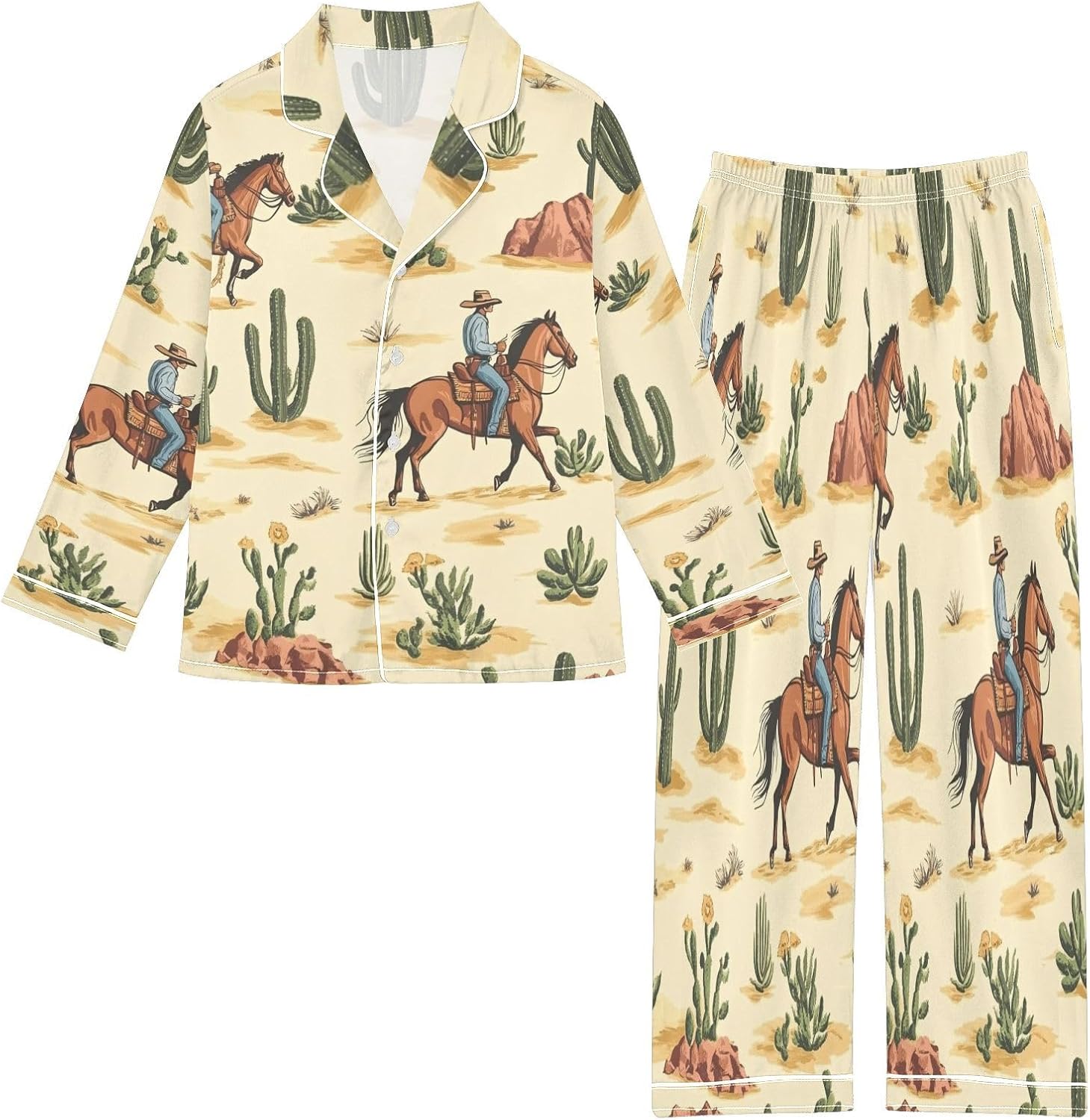 Silk Pajamas Sets Soft Satin 2 Piece Pjs Set Long Sleeve Sleepwear Nightwear