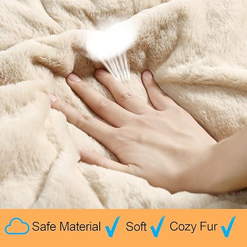 Miniatura 4 de Cama y almohadilla acogedora para perros de tamaño mediano, apta para jaulas de metal, ultra suave, lavable y antideslizante, crema, 30 pulgadas